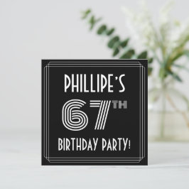 67th Birthday Party: Art Deco Style w/ Custom Name Einladung