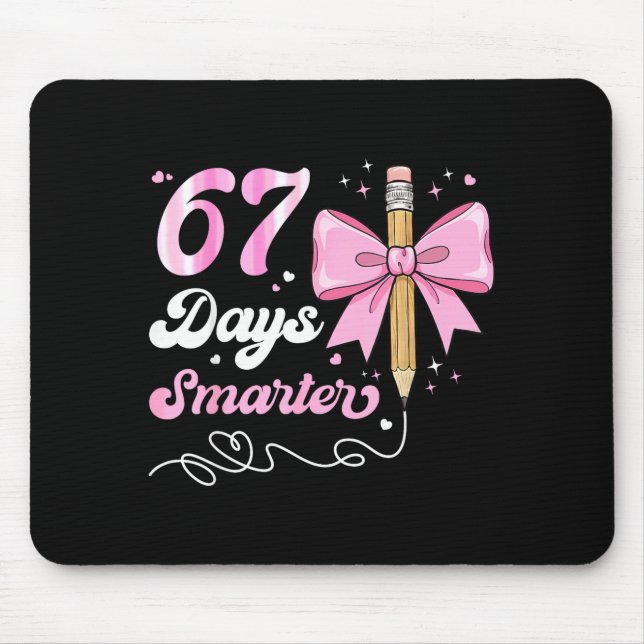 67th Day Of School 67 Days Smarter Coquette Bow Te Mousepad (Vorne)
