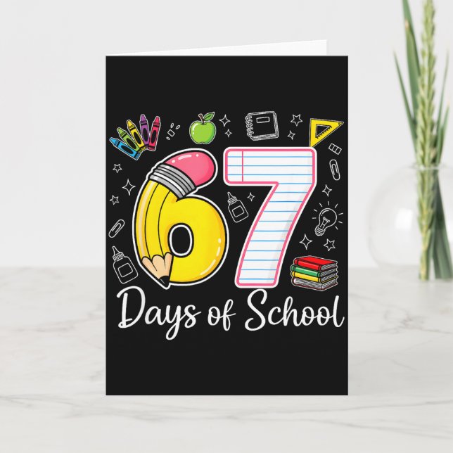 67th Day Of School 67 Six Seven Math Teacher Kids  Karte (Vorderseite)