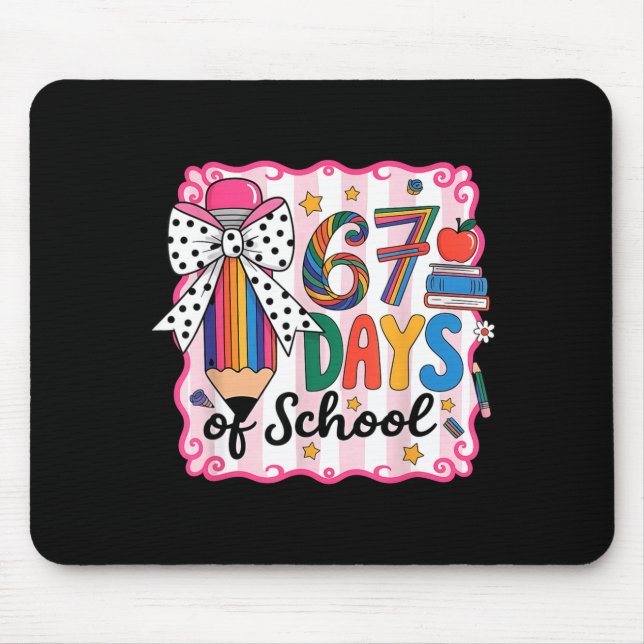 67th Day Of School 67 Six Seven Math Teacher  Mousepad (Vorne)