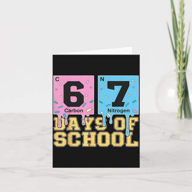 67th Day Of School Chemical Eements Teacher Boy Gi Karte (Vorderseite)