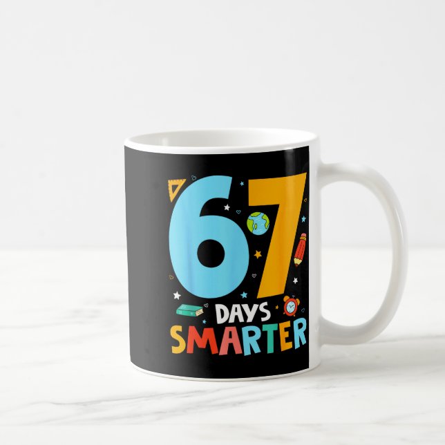 67th Day Of School Funny 67 Days Smarter Teacher B Kaffeetasse (Rechts)