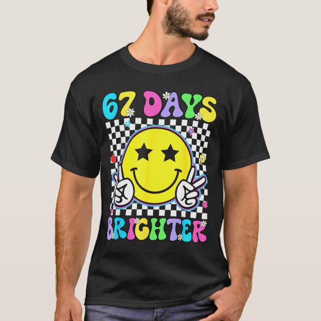 67th Day Of School Shirt 67 Days Brighter Teacher  (Vorderseite)