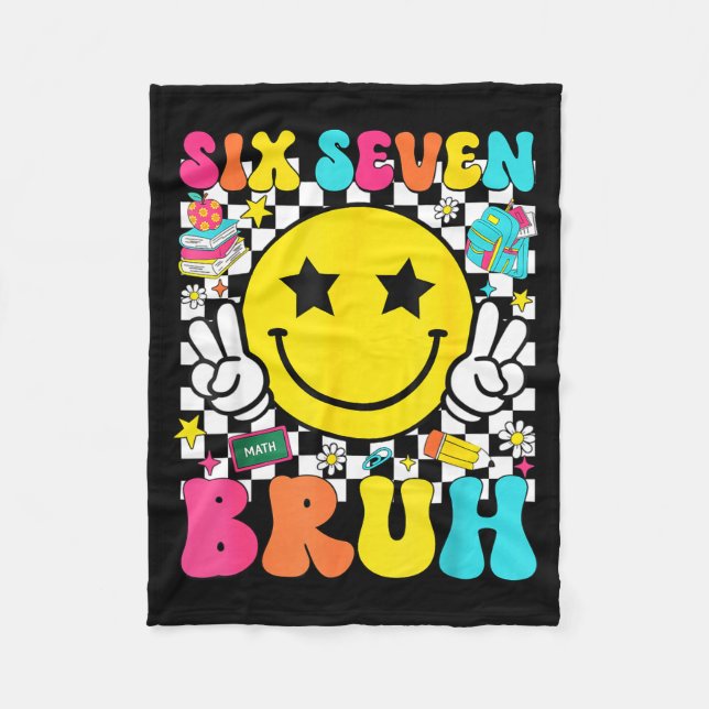 67th Day Of School Shirt 67 Days Smarter Smile Fac Fleecedecke (Vorderseite)