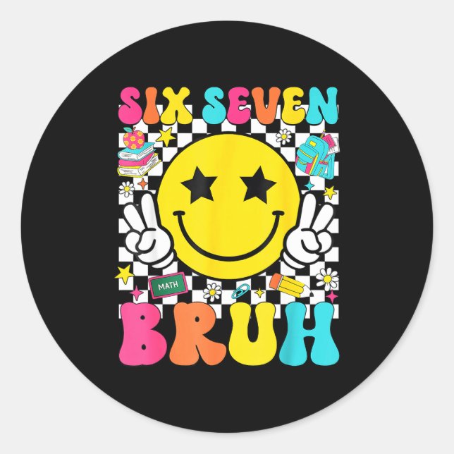 67th Day Of School Shirt 67 Days Smarter Smile Fac Runder Aufkleber (Vorderseite)