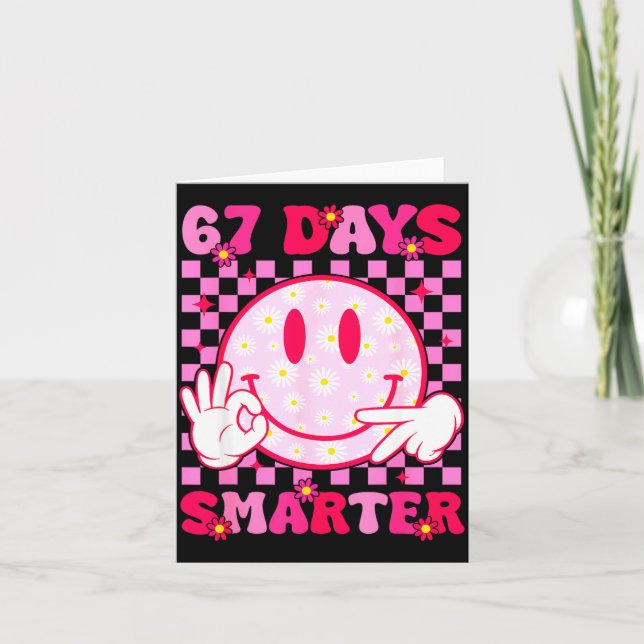 67th Day Of School Shirt 67 Days Smarter Teacher B Karte (Vorderseite)