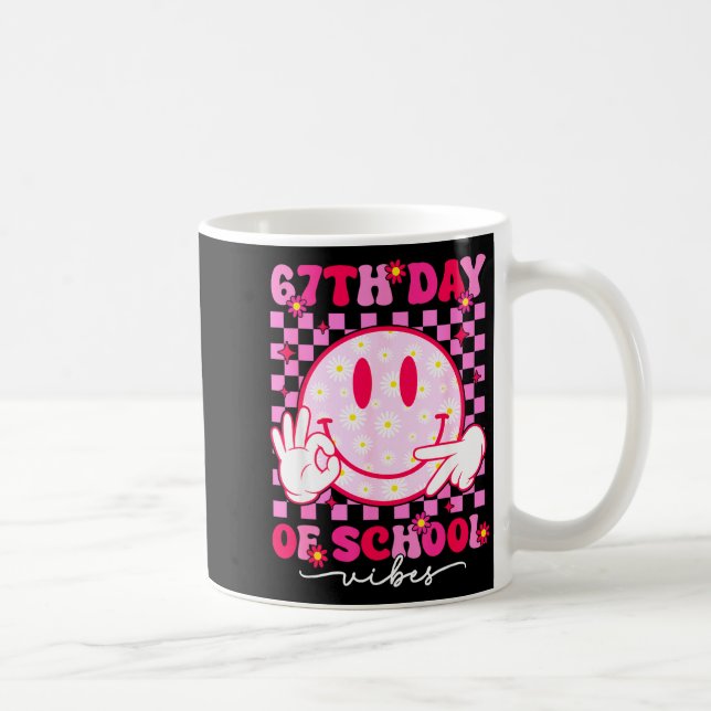 67th Day Of School Vibes 67 Meme Cute Smile Face T Kaffeetasse (Rechts)