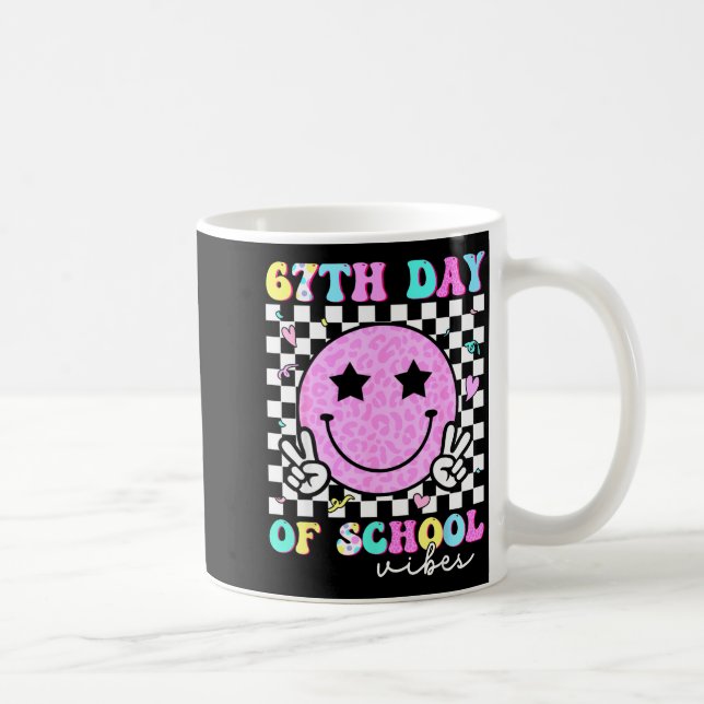 67th Day Of School Vibes Smile Face 67 Six Seven M Kaffeetasse (Rechts)