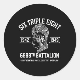 6888. Zentrales Postamt Bataillon 6 Triple Runder Aufkleber