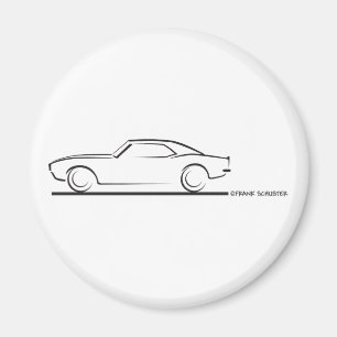 68 Camaro Hard Top BLK Magnet