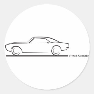 68 Camaro Hard Top BLK Runder Aufkleber