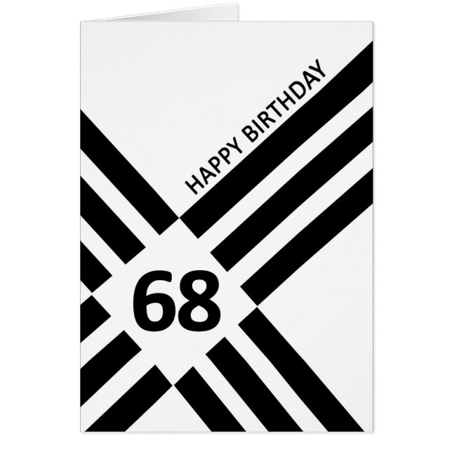 68. Diagonal Black Line Design Geburtstag (Vorne)