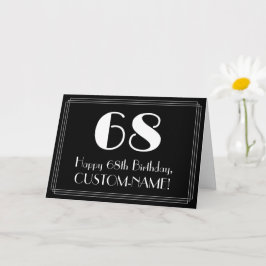 68. Geburtstag ~ Art Deco Inspiriert Look "68", Na Karte
