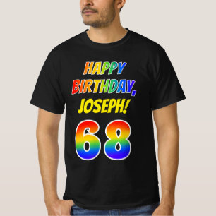 68. Geburtstag — Bold, Fun, Rainbow 68, Individuel T-Shirt