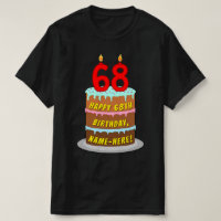 68. Geburtstag — Fun Cake & Candles, w/Individuell