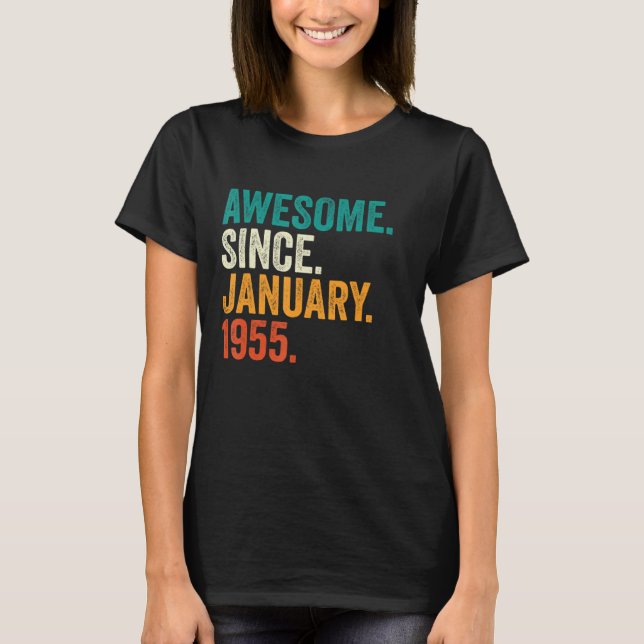 68 Jahre alt Phantastisch seit Januar 1955 68. Geb T-Shirt (Vorderseite)