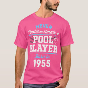 68 Jahre alter Pool und Billard Player 1955 68. T-Shirt