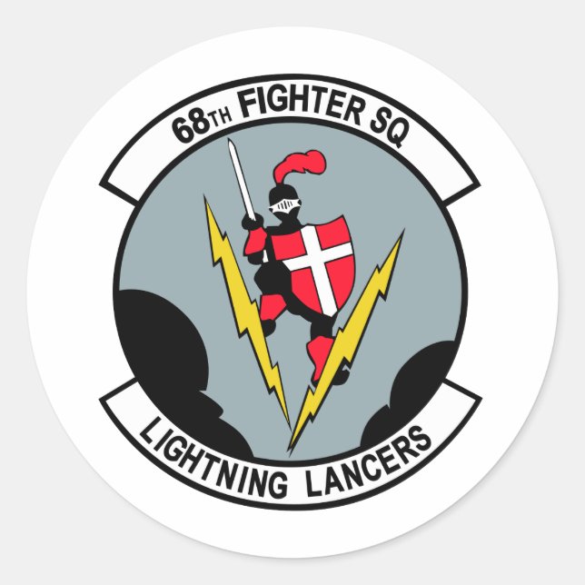 68. Kämpfer Squadron Lighting Lancers Runder Aufkleber (Vorderseite)