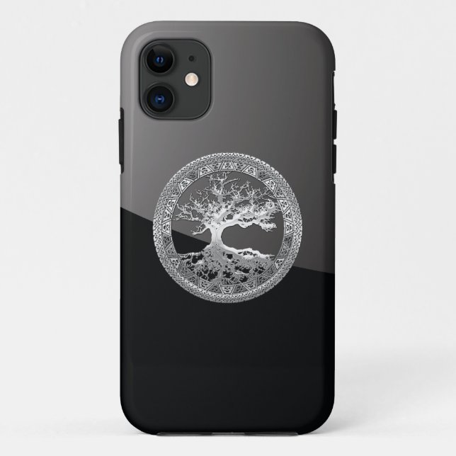 [68] Silberkeltischer Baum des Lebens Case-Mate iPhone Hülle (Rückseite)