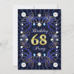 68e anniversaire invitation de fête avec des masse