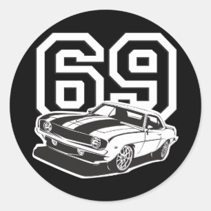 69 Camaro Runder Aufkleber