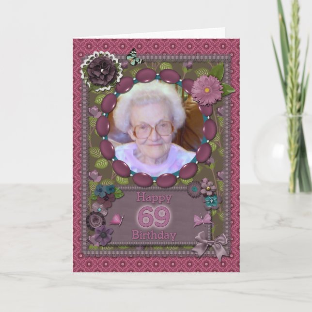 69. Fotokarte zum Geburtstag Karte (Vorderseite)