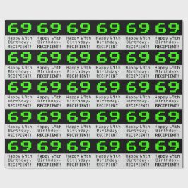 69. Geburtstag - Nerdy / Geeky Style "69" und Name Geschenkpapier