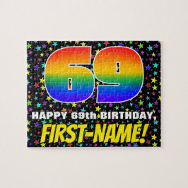 69. Geburtstag — Spaß, farbenfrohe Sternenweltenmu