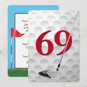 69. Geburtstags-Golf-Themenparty Einladung