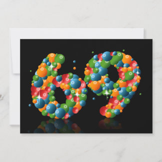 69. Geburtstagsfeier mit Blasen und Bälle Einladung