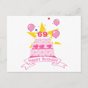 69. Geburtstagskuchen Postkarte