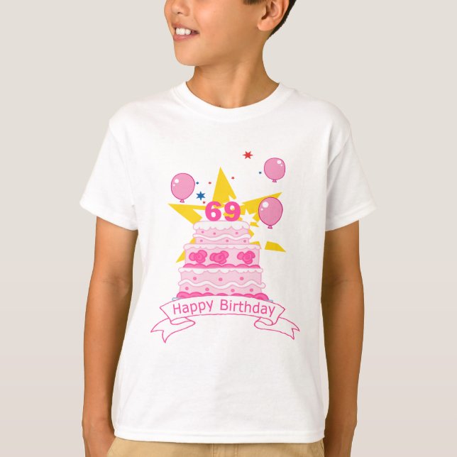 69. Geburtstagskuchen T-Shirt (Vorderseite)