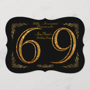 69. Geburtstagsparty 69.,großartiges Gatsby,schwar Einladung