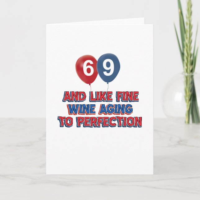 69 Jahre alte Geburtstagsgeschenke Karte (Vorderseite)