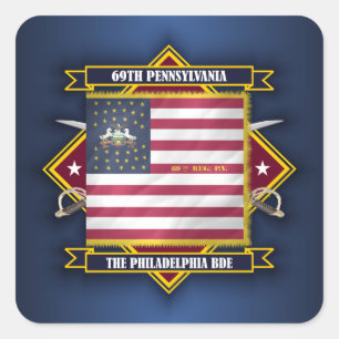 69. Pennsylvania-Infanterie Quadratischer Aufkleber