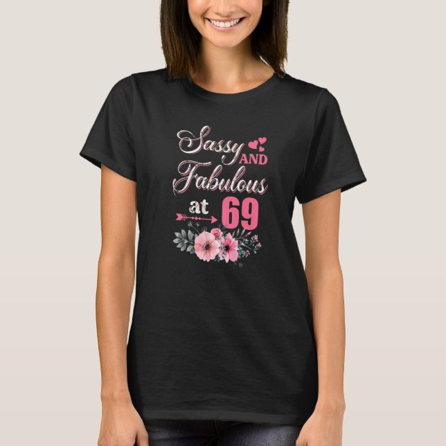 69 schlichter Klassiker und prachtvoller 69. Gebur T-Shirt (Vorderseite)