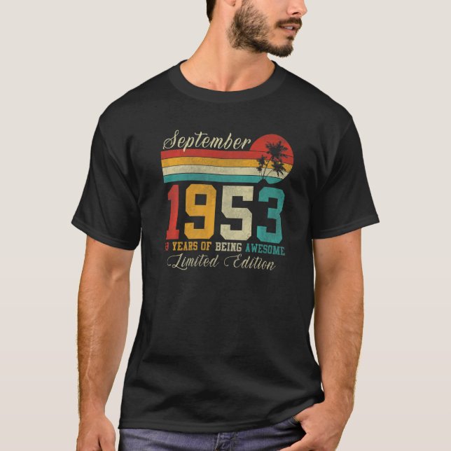 69. September Vintag 1953 69. Geburtstag T-Shirt (Vorderseite)
