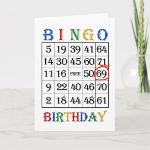 69e anniversaire Carte de Bingo