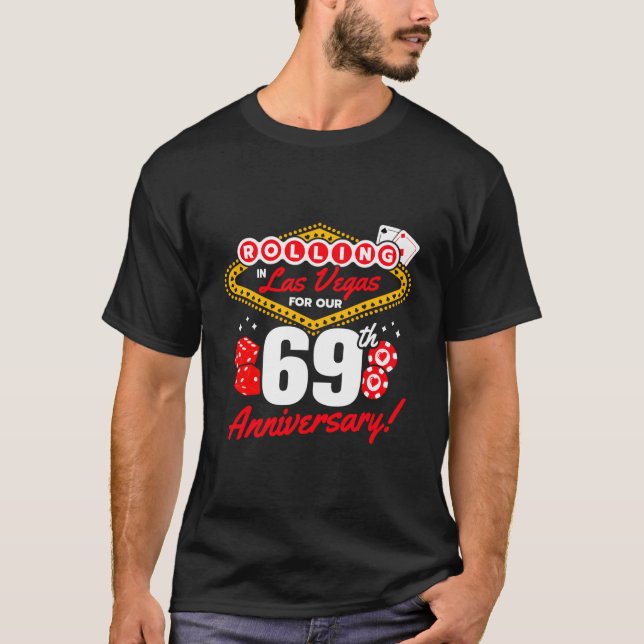 69Th Anniversary Vegas 69Th Wedding Anniversary La T-Shirt (Vorderseite)