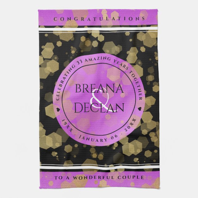 6. 33. 47. 48. Geburtstag von Amethyst Geschirrtuch (Vertikal)