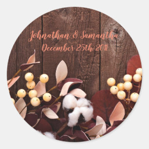 6 - 3" Bevorzugen Sie Aufkleber Baumwollzweig auf