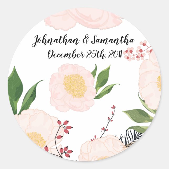 6 - 3" Bevorzugen von Stickers White Floral Blume  (Vorderseite)