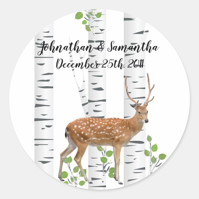 6 - 3" Bevorzugung Stickers Deer Doe Woodland Buck (Vorderseite)