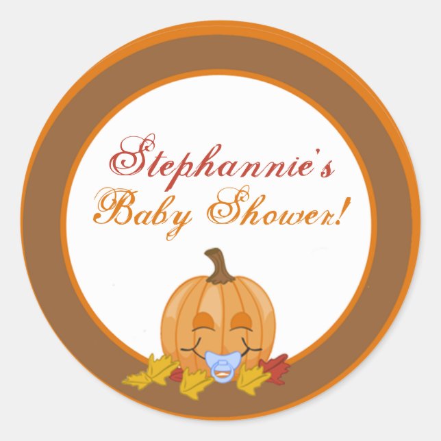 6 - 3" Bevorzugung Stickers Herbst Pumpkin Baby (Vorderseite)