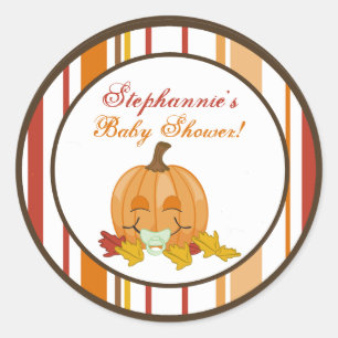 6 - 3" Bevorzugung Stickers Herbst Pumpkin Baby