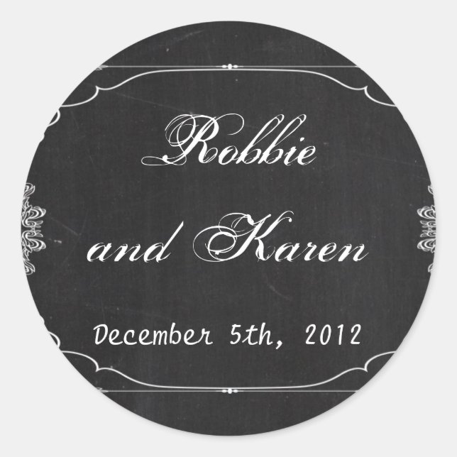 6 - 3" Bevorzugung Stickers Modernes Chalkboard Vi (Vorderseite)