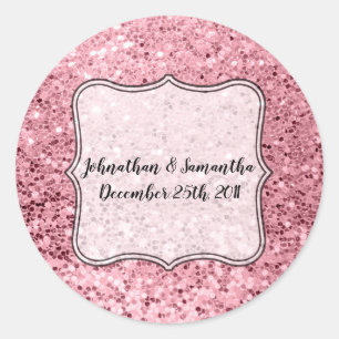 6 - 3" Bevorzugung Stickers Rose Gold Glitzer