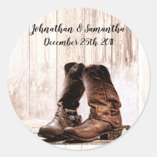 6 - 3" Favoriser Stickers Boots Country Rustic Wes