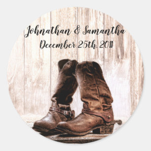 6 - 3" Favoriser Stickers Boots Country Rustic Wes