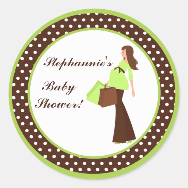 6 - 3" Favoriser Stickers Green Mod Maman Pois (Devant)